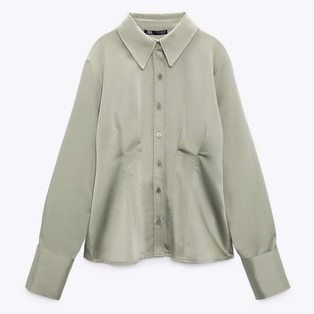 Zara Satin Effect Tailored Blouse